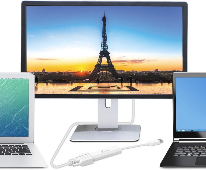 J5 Create USB to VGA Adapter Cable- Multi-Monitor Desktop Display USB Video Card Converter | 1080p HD Playback | Compatible with Windows and Mac - White (JUA214) - Image 3